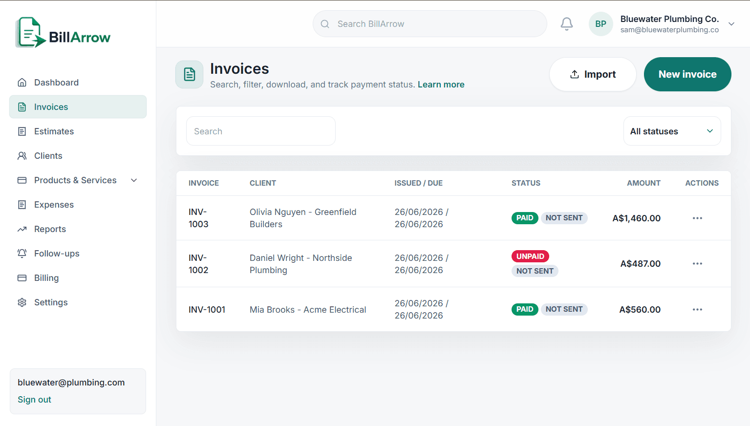 Laptop BillArrow screenshot
